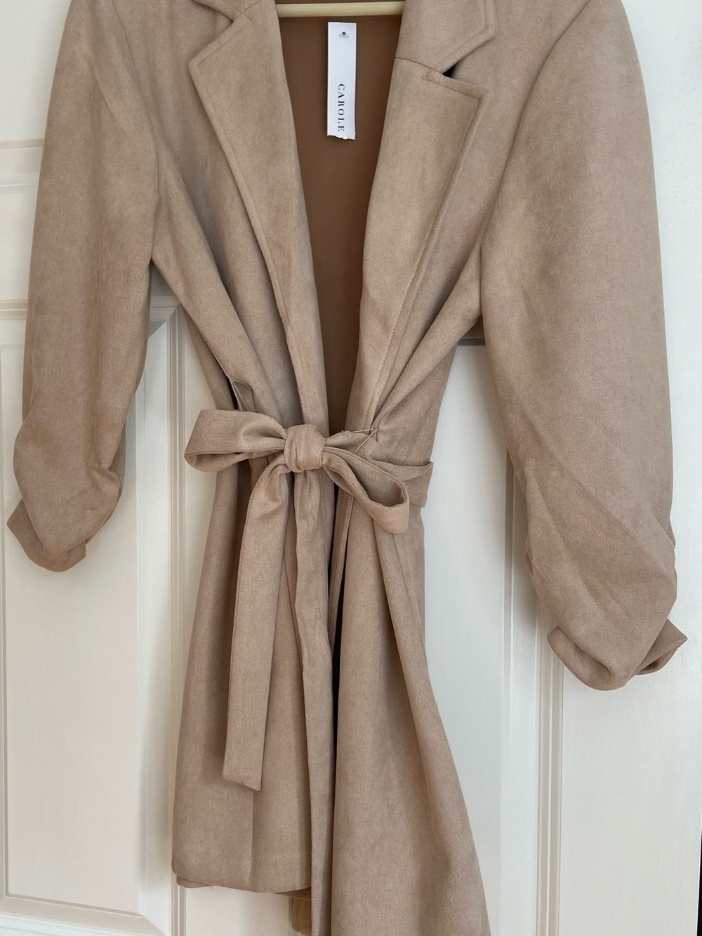 Neutral Tie-Waist Wrap Coat